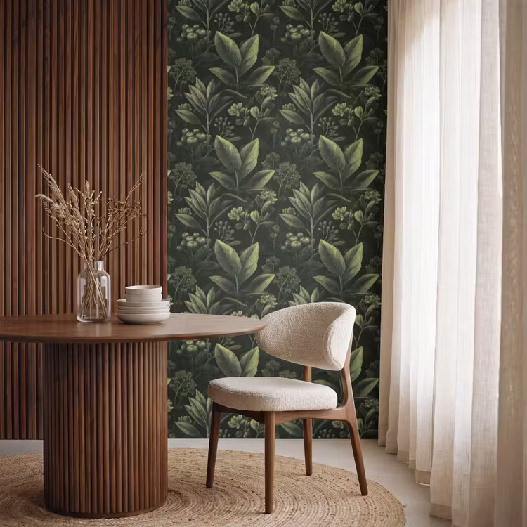 Behang - Klassiek - Donker - Botanisch - Planten — 4