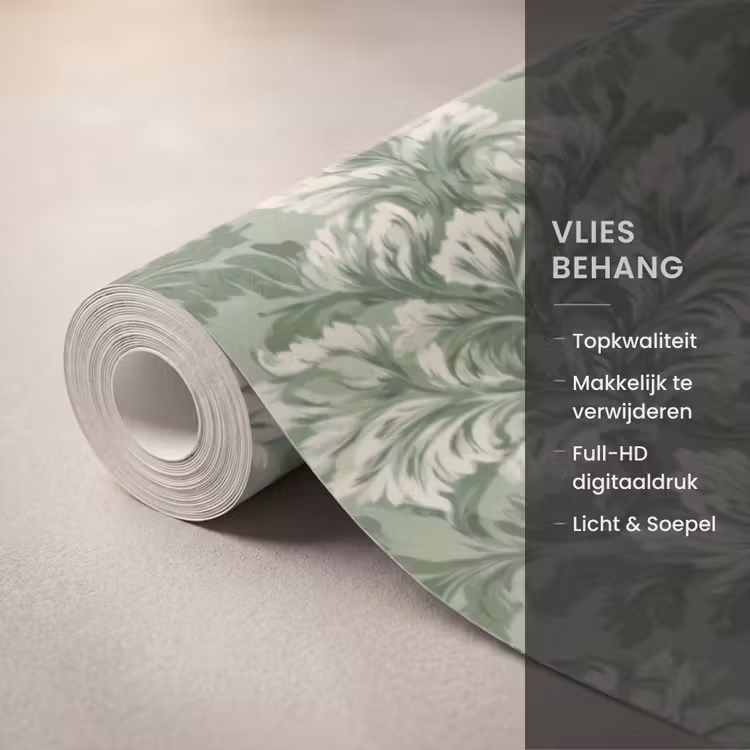 Behang - Sierlijk - Lichtgroen - Planten - Patroon - Getailleerd — 3