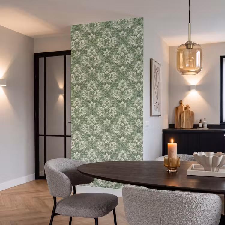 Behang - Sierlijk - Lichtgroen - Planten - Patroon - Getailleerd — 5