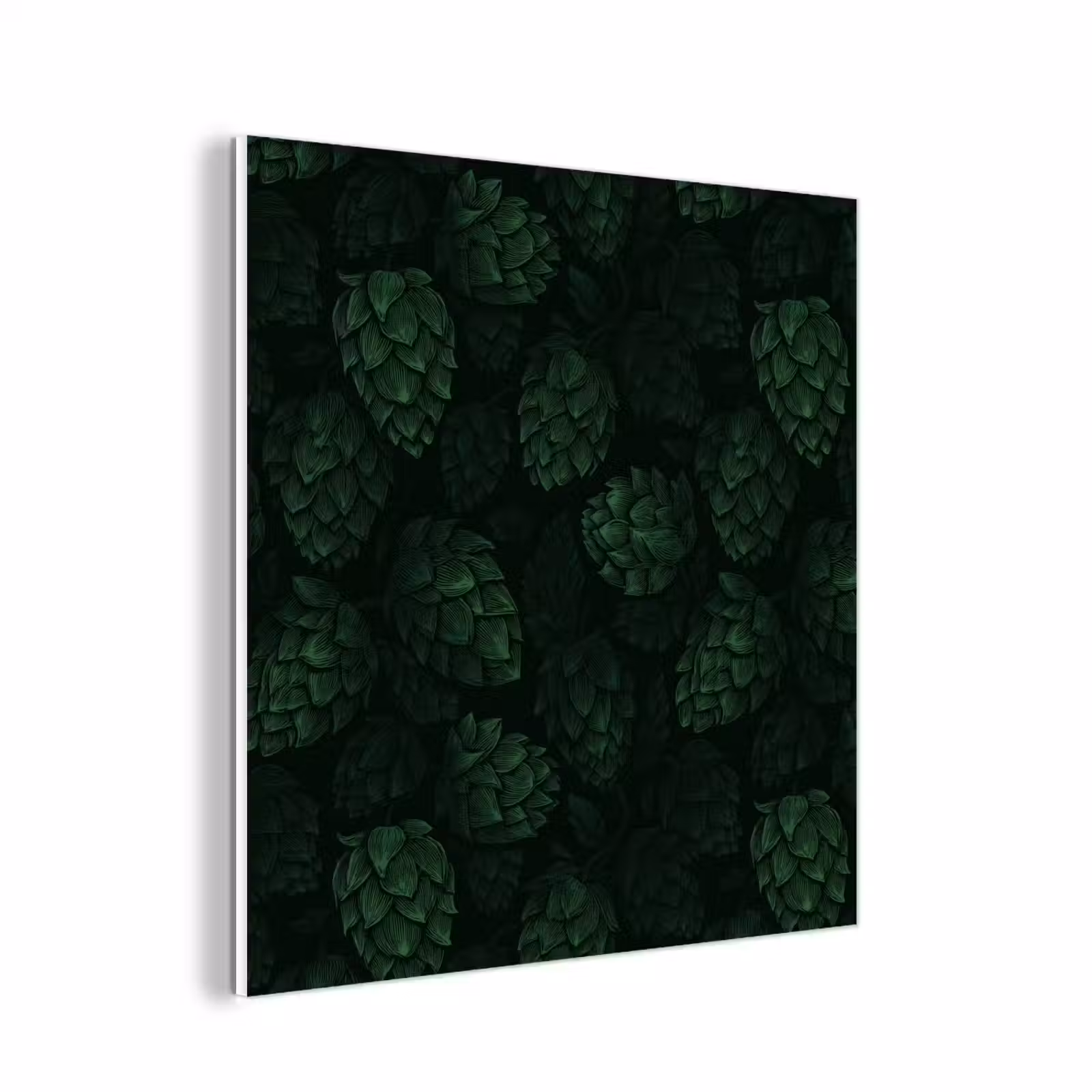 Forex - Donker - Groen - Hopbellen - Botanisch - Illustratie — 1
