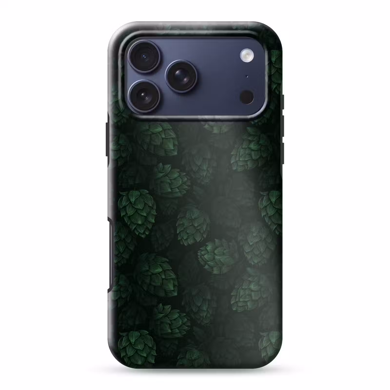 Telefoonhoesje Toughcase - Donker - Groen - Hopbellen - Botanisch - Illustratie — 1