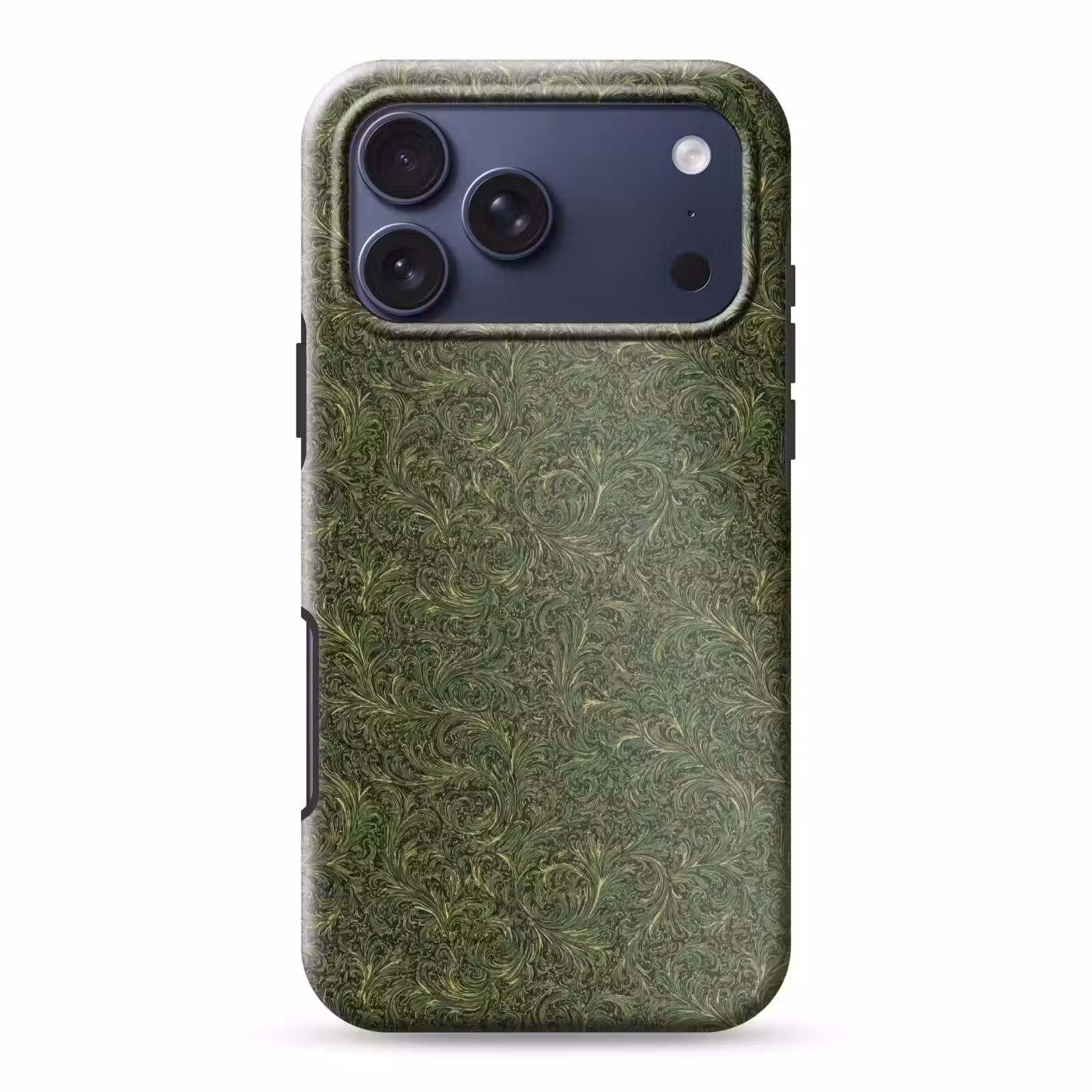 Telefoonhoesje Toughcase - Donker - Groen - Krullend - Botanisch — 1
