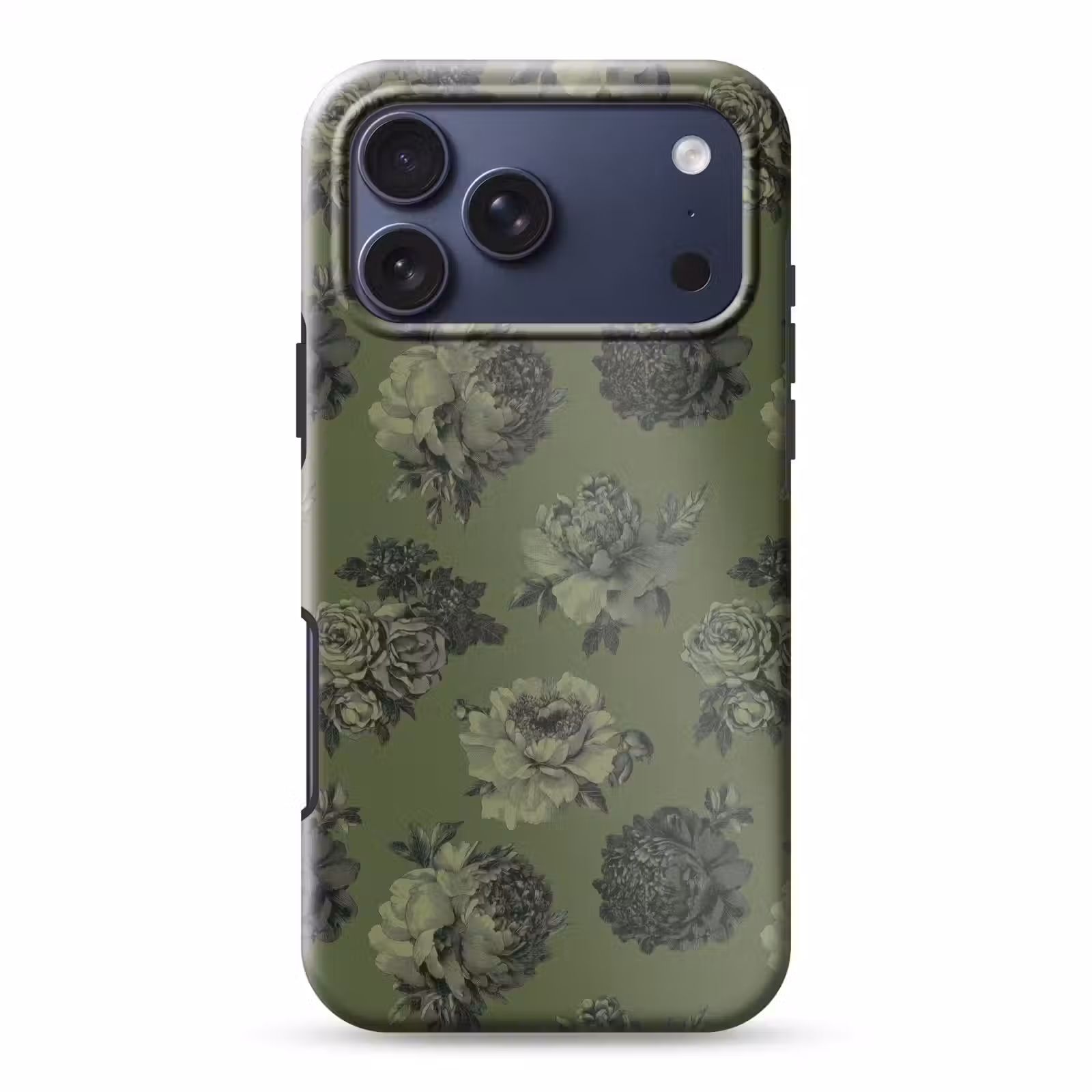 Telefoonhoesje Toughcase - Klassiek - botanisch - Olijfgroen - Bloemen — 1