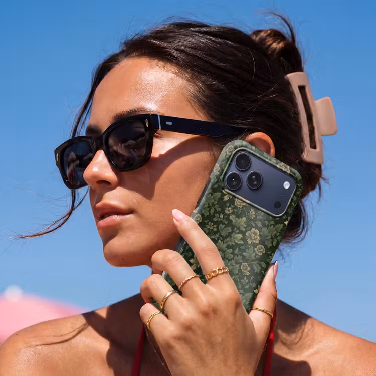 Telefoonhoesje Toughcase - Donker - Groen - Goud - Botanisch — 6