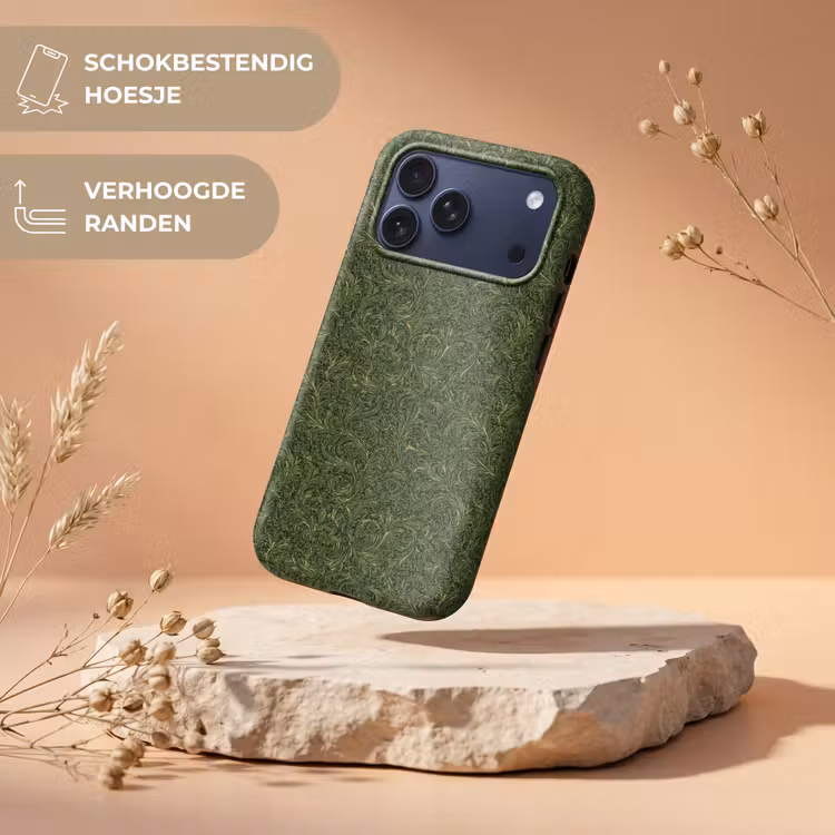 Telefoonhoesje Toughcase - Donker - Groen - Krullend - Botanisch — 5
