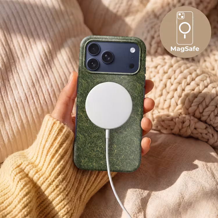 Telefoonhoesje Toughcase - Donker - Groen - Krullend - Botanisch — 8