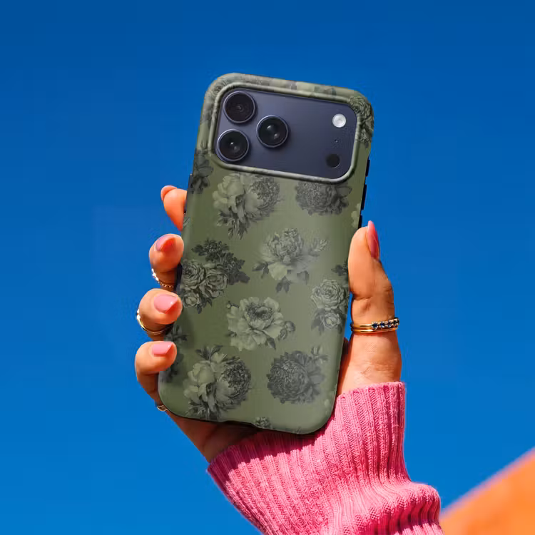 Telefoonhoesje Toughcase - Klassiek - botanisch - Olijfgroen - Bloemen — 2