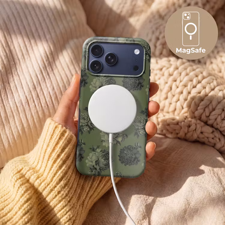 Telefoonhoesje Toughcase - Klassiek - botanisch - Olijfgroen - Bloemen — 8