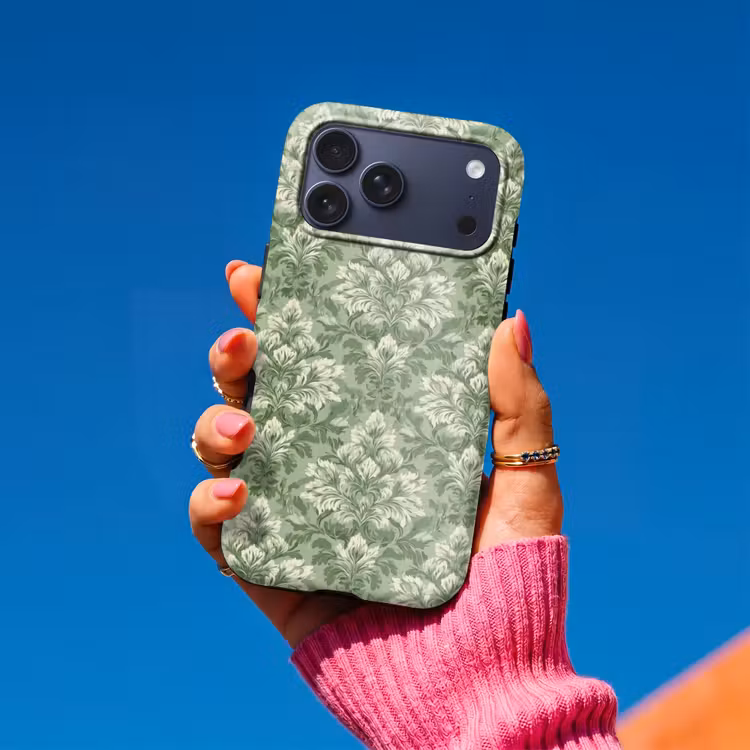 Telefoonhoesje Toughcase - Sierlijk - Lichtgroen - Planten - Patroon - Getailleerd — 2