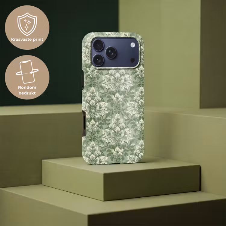Telefoonhoesje Toughcase - Sierlijk - Lichtgroen - Planten - Patroon - Getailleerd — 7