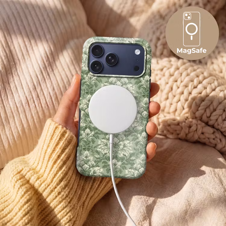 Telefoonhoesje Toughcase - Sierlijk - Lichtgroen - Planten - Patroon - Getailleerd — 8