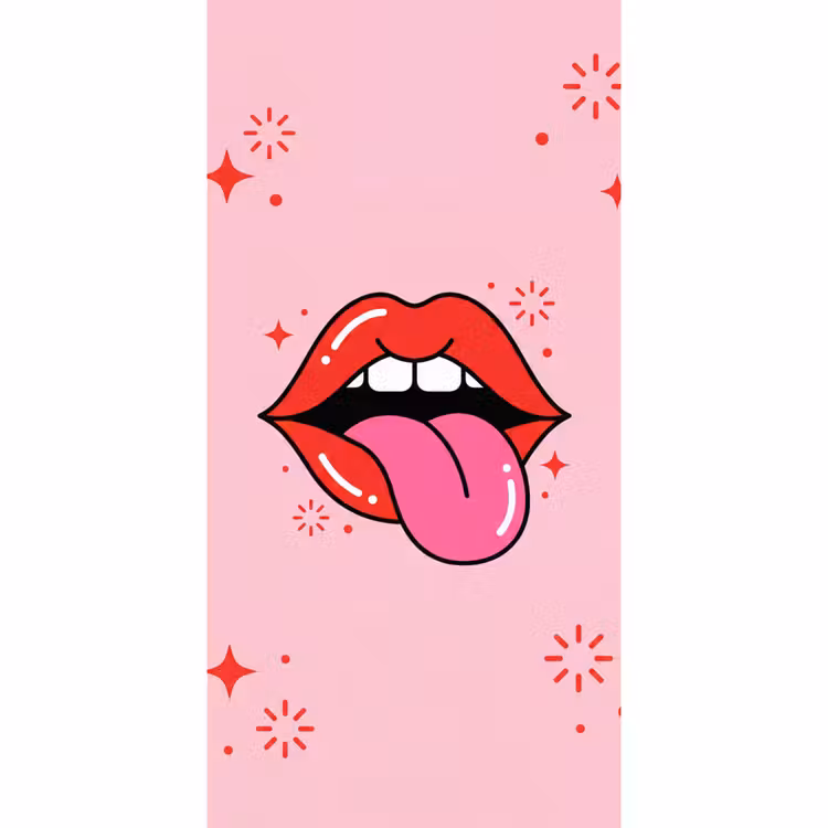 Behang - Lippen - Tong - Pop-art - Kleurrijk - Roze — 2