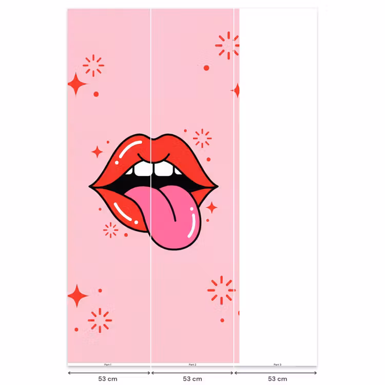 Behang - Lippen - Tong - Pop-art - Kleurrijk - Roze — 6