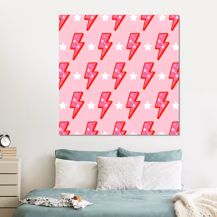 Forex - Patroon - Bliksem - Ster - Glitter - Roze — 2