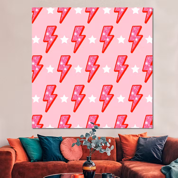 Forex - Patroon - Bliksem - Ster - Glitter - Roze — 3