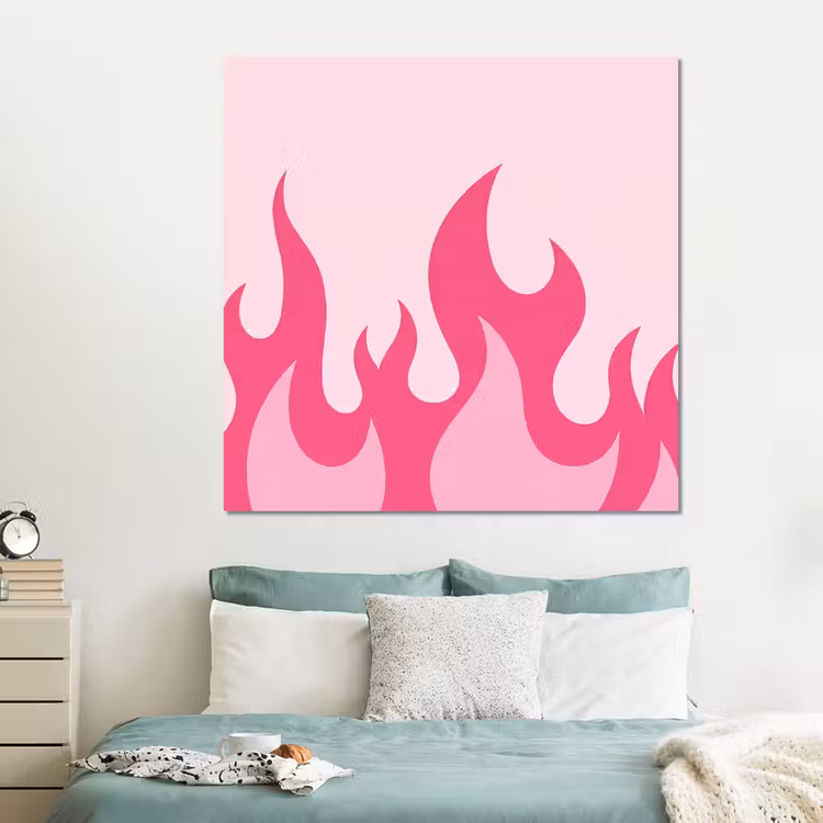 Forex - Vlammen - Patroon - Abstract - Modern - Roze — 2
