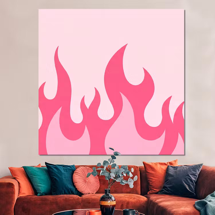 Forex - Vlammen - Patroon - Abstract - Modern - Roze — 3