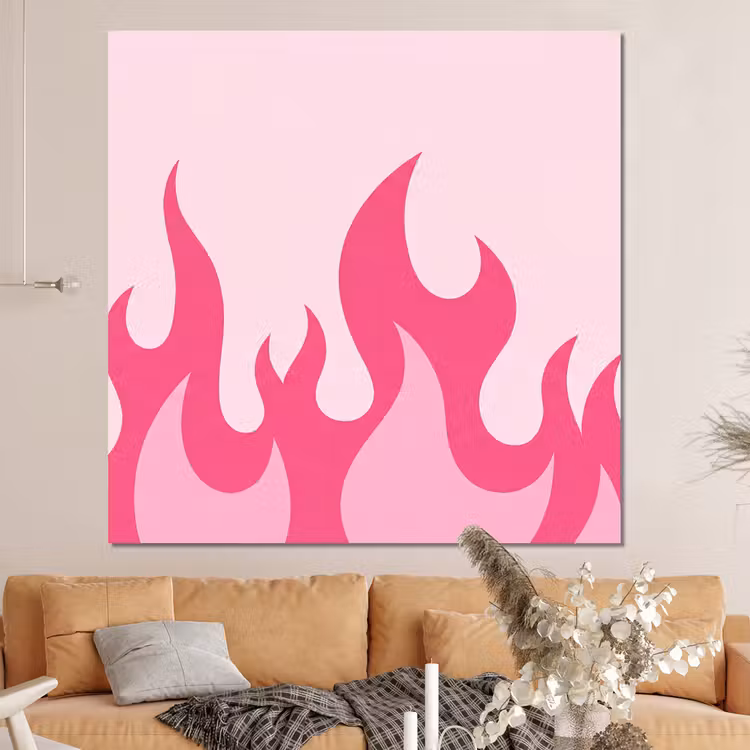 Forex - Vlammen - Patroon - Abstract - Modern - Roze — 4