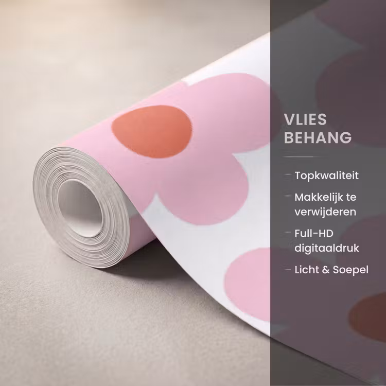 Behang - Bloemen - Patroon - Modern - Roze - Wit — 3