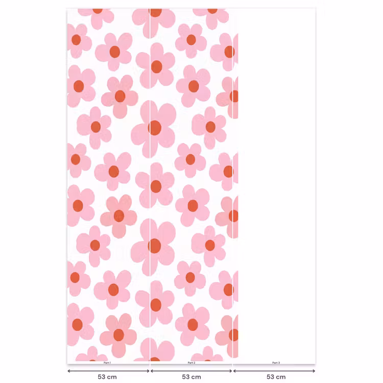 Behang - Bloemen - Patroon - Modern - Roze - Wit — 6