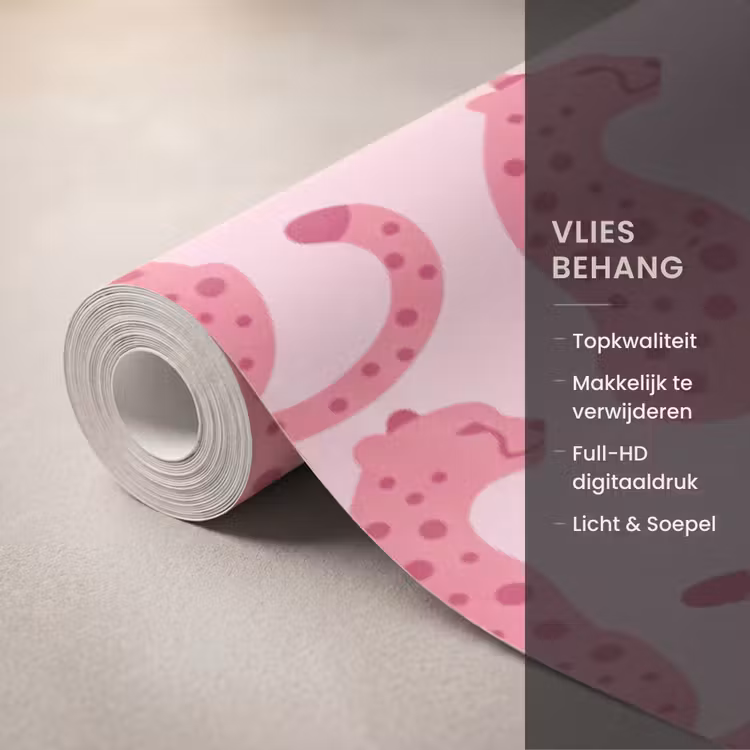 Behang - Kat - Gevlekt - Dieren - Patroon - Roze — 3