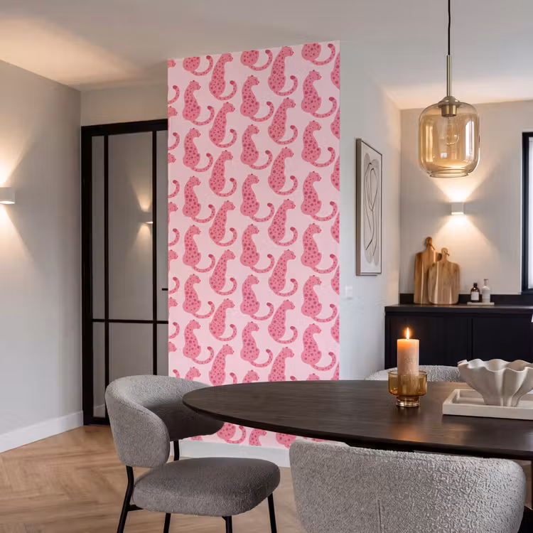 Behang - Kat - Gevlekt - Dieren - Patroon - Roze — 5
