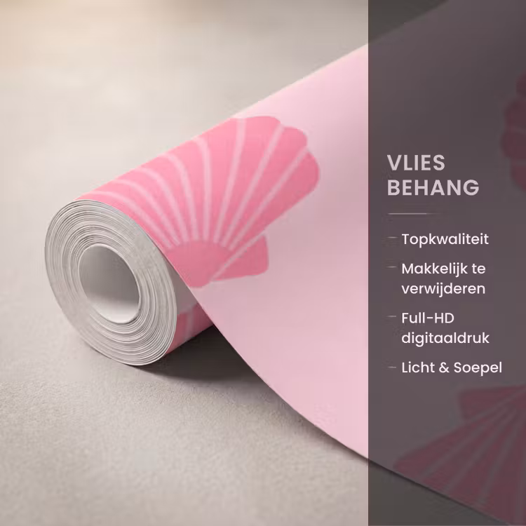 Behang - Schelp - Patroon - Zee - Modern - Roze — 3