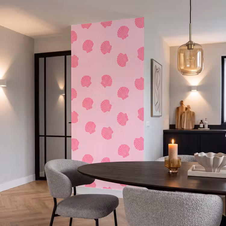 Behang - Schelp - Patroon - Zee - Modern - Roze — 5