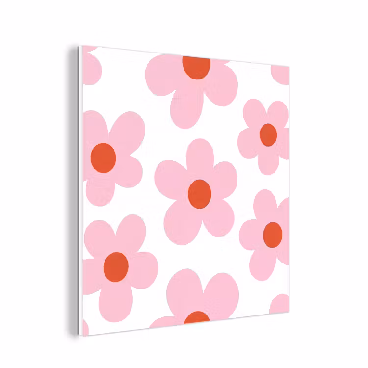 Forex - Bloemen - Patroon - Modern - Roze - Wit — 1