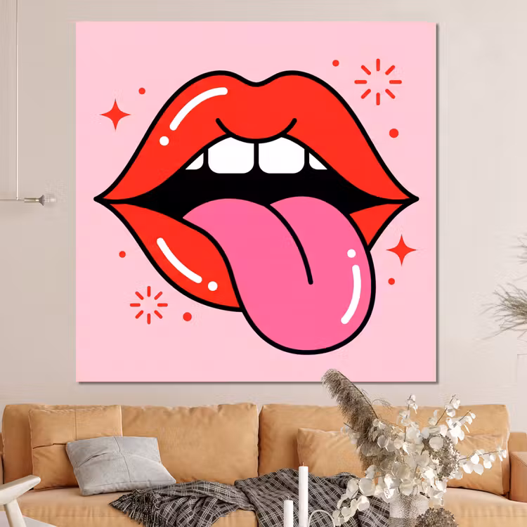 Forex - Lippen - Tong - Pop-art - Kleurrijk - Roze — 4
