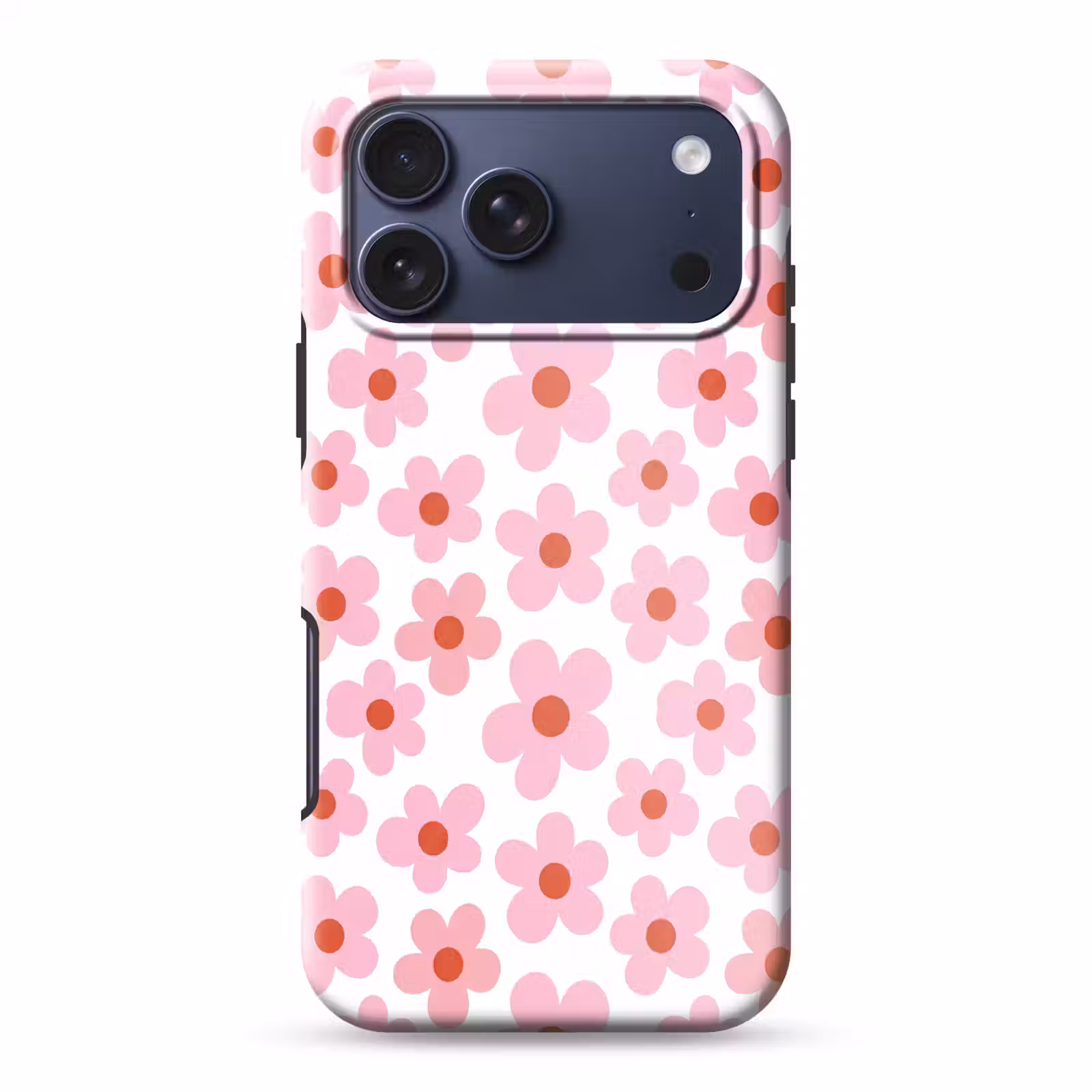Telefoonhoesje Toughcase - Bloemen - Patroon - Modern - Roze - Wit — 1