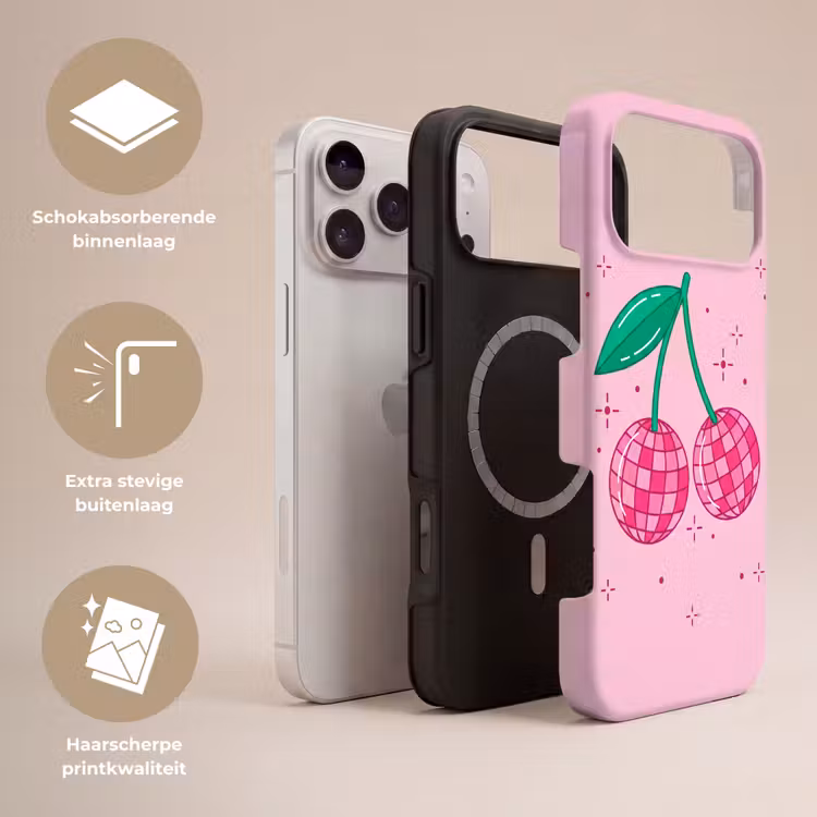Telefoonhoesje Toughcase - Decoratie - Disco-bal - Feest - Roze — 3