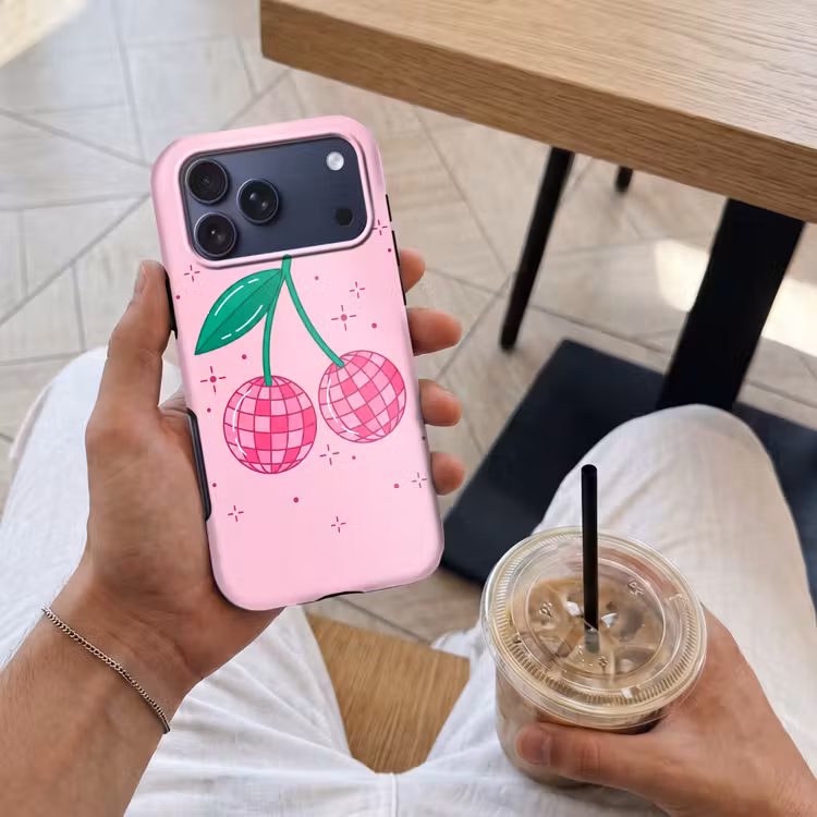 Telefoonhoesje Toughcase - Decoratie - Disco-bal - Feest - Roze — 4