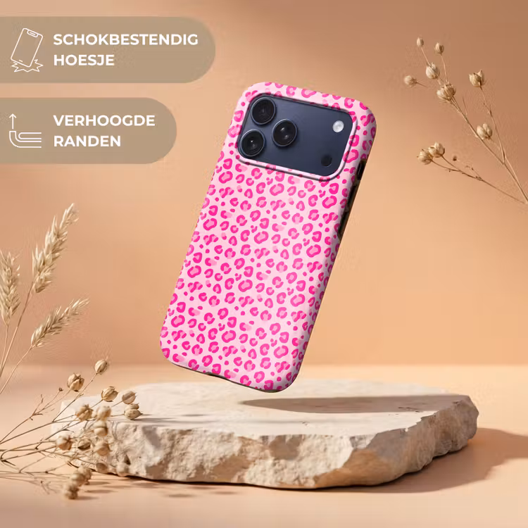 Telefoonhoesje Toughcase - Dierenprint - Patroon - Abstract - Modern - Roze — 5