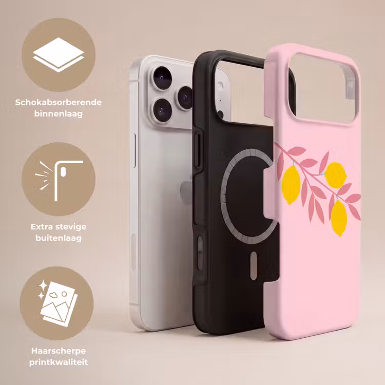 Telefoonhoesje Toughcase - Fruit - Tak - Natuur - Abstract - Roze — 3