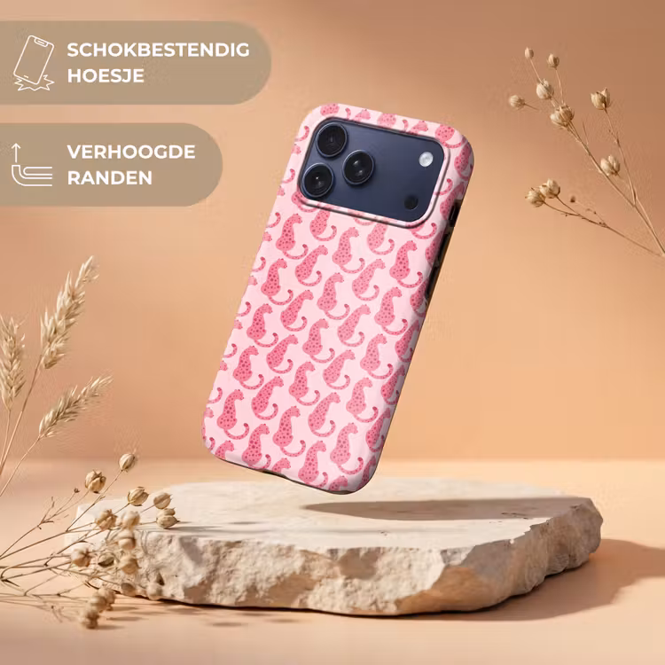 Telefoonhoesje Toughcase - Kat - Gevlekt - Dieren - Patroon - Roze — 5