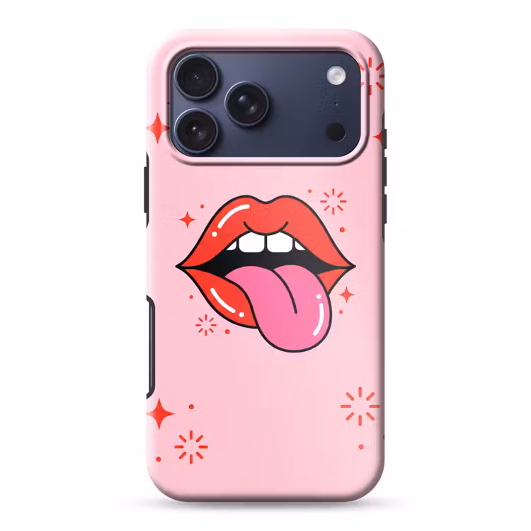 Telefoonhoesje Toughcase - Lippen - Tong - Pop-art - Kleurrijk - Roze — 1