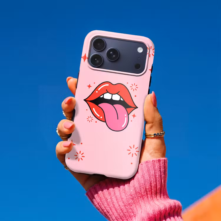 Telefoonhoesje Toughcase - Lippen - Tong - Pop-art - Kleurrijk - Roze — 2