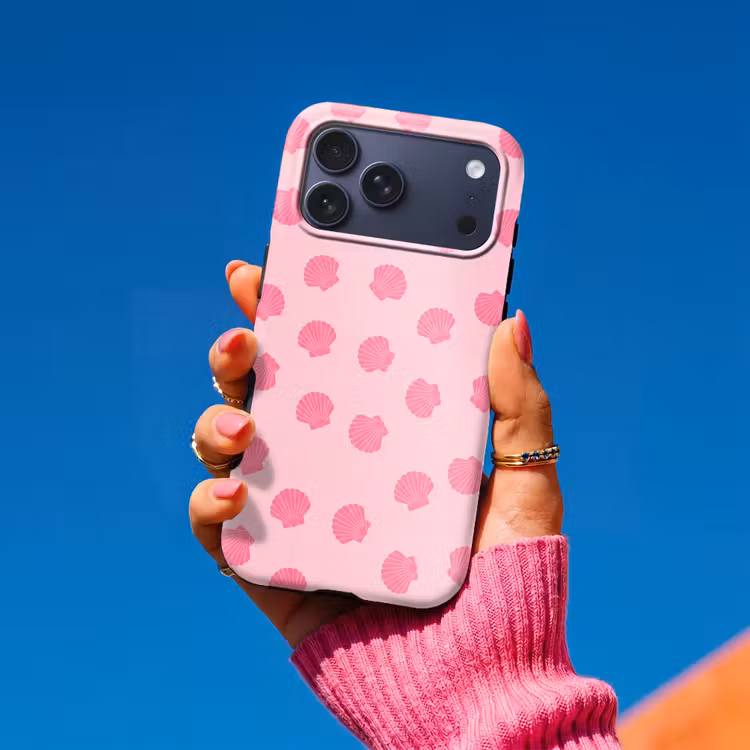 Telefoonhoesje Toughcase - Schelp - Patroon - Zee - Modern - Roze — 2