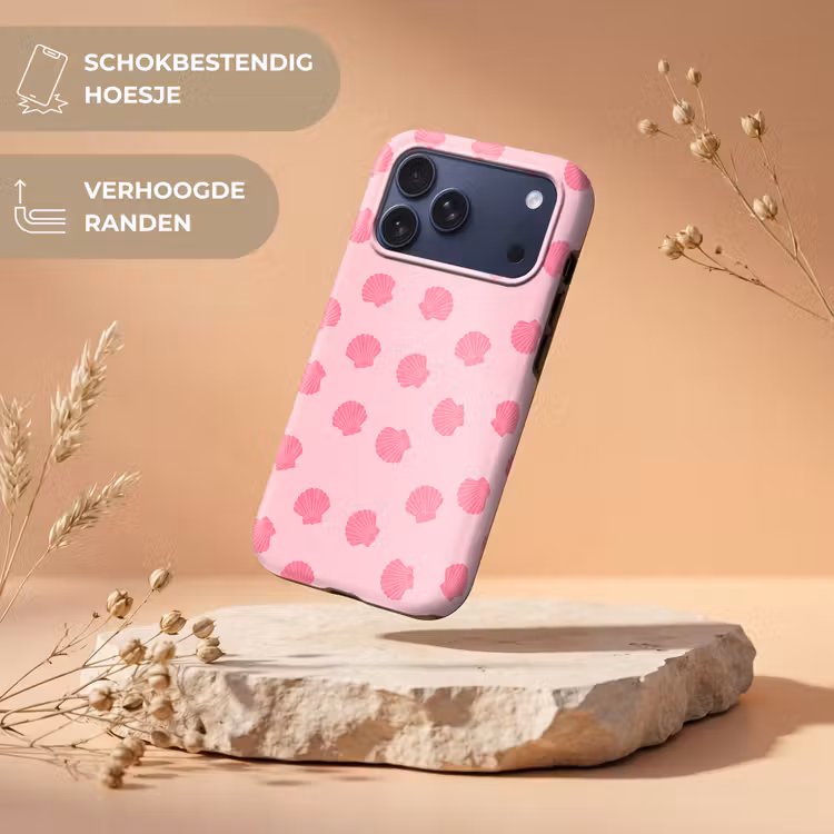 Telefoonhoesje Toughcase - Schelp - Patroon - Zee - Modern - Roze — 5