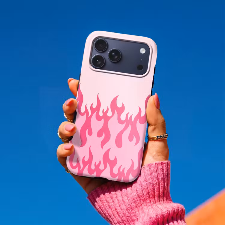 Telefoonhoesje Toughcase - Vlammen - Patroon - Abstract - Modern - Roze — 2