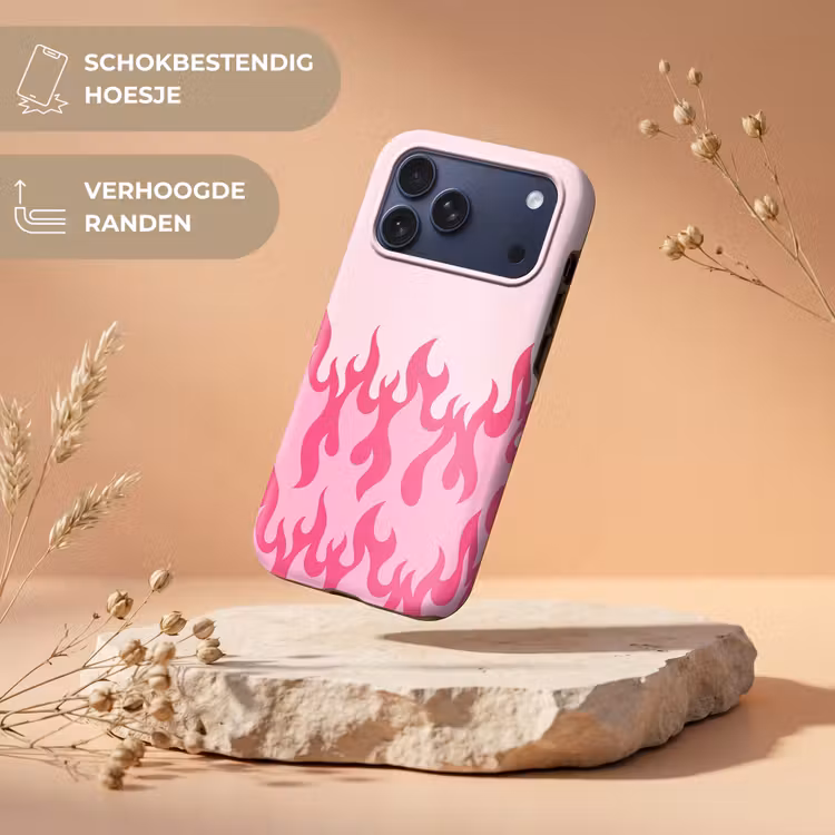 Telefoonhoesje Toughcase - Vlammen - Patroon - Abstract - Modern - Roze — 5