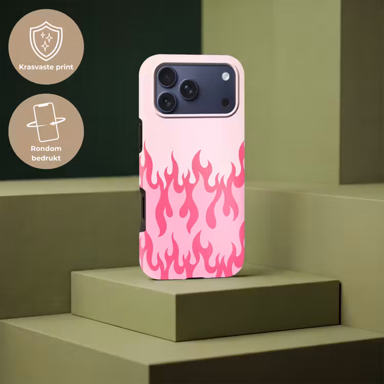 Telefoonhoesje Toughcase - Vlammen - Patroon - Abstract - Modern - Roze — 7