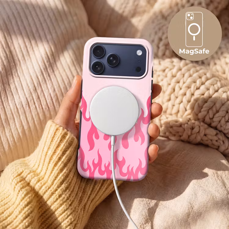 Telefoonhoesje Toughcase - Vlammen - Patroon - Abstract - Modern - Roze — 8