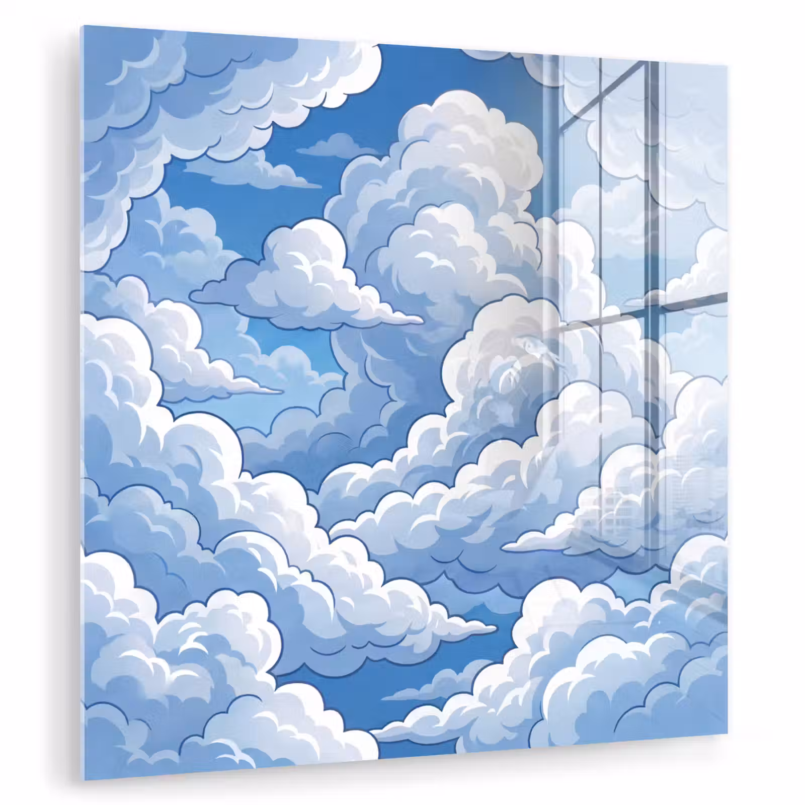 Glas schilderij - Wolken - Hemel - Abstract - Wit — 1