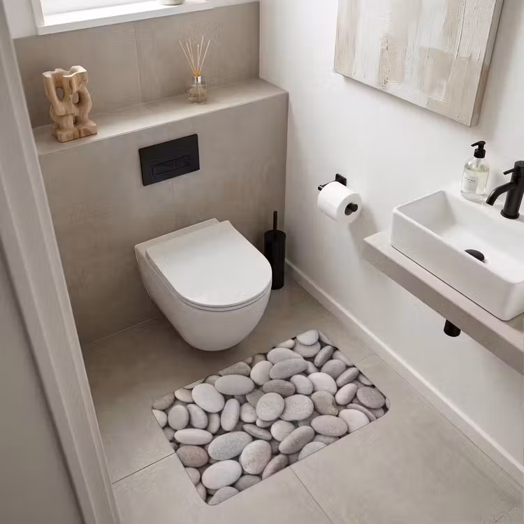 Wc Mat - Kiezels - Stenen - Grijs — 6