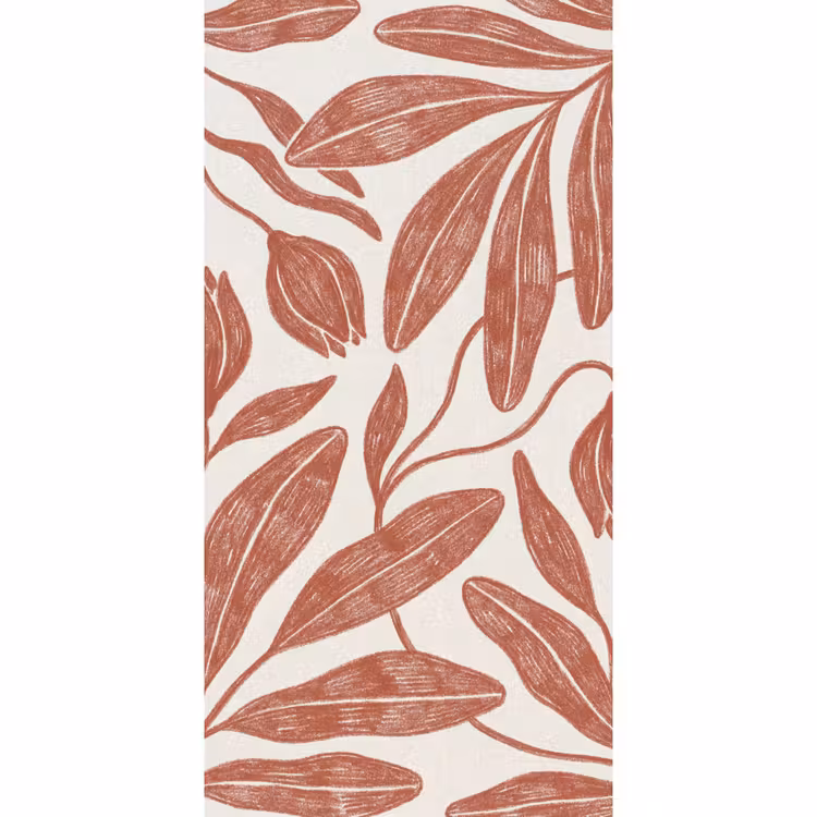 Behang - Botanisch Patroon Bloemen Terracotta — 2