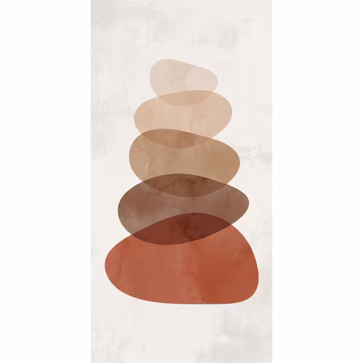Behang - Gestapelde Stenen Aquarel Terracotta — 2
