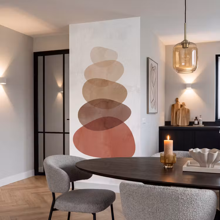 Behang - Gestapelde Stenen Aquarel Terracotta — 5