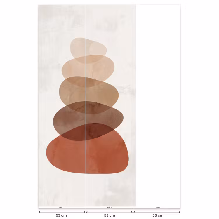 Behang - Gestapelde Stenen Aquarel Terracotta — 6